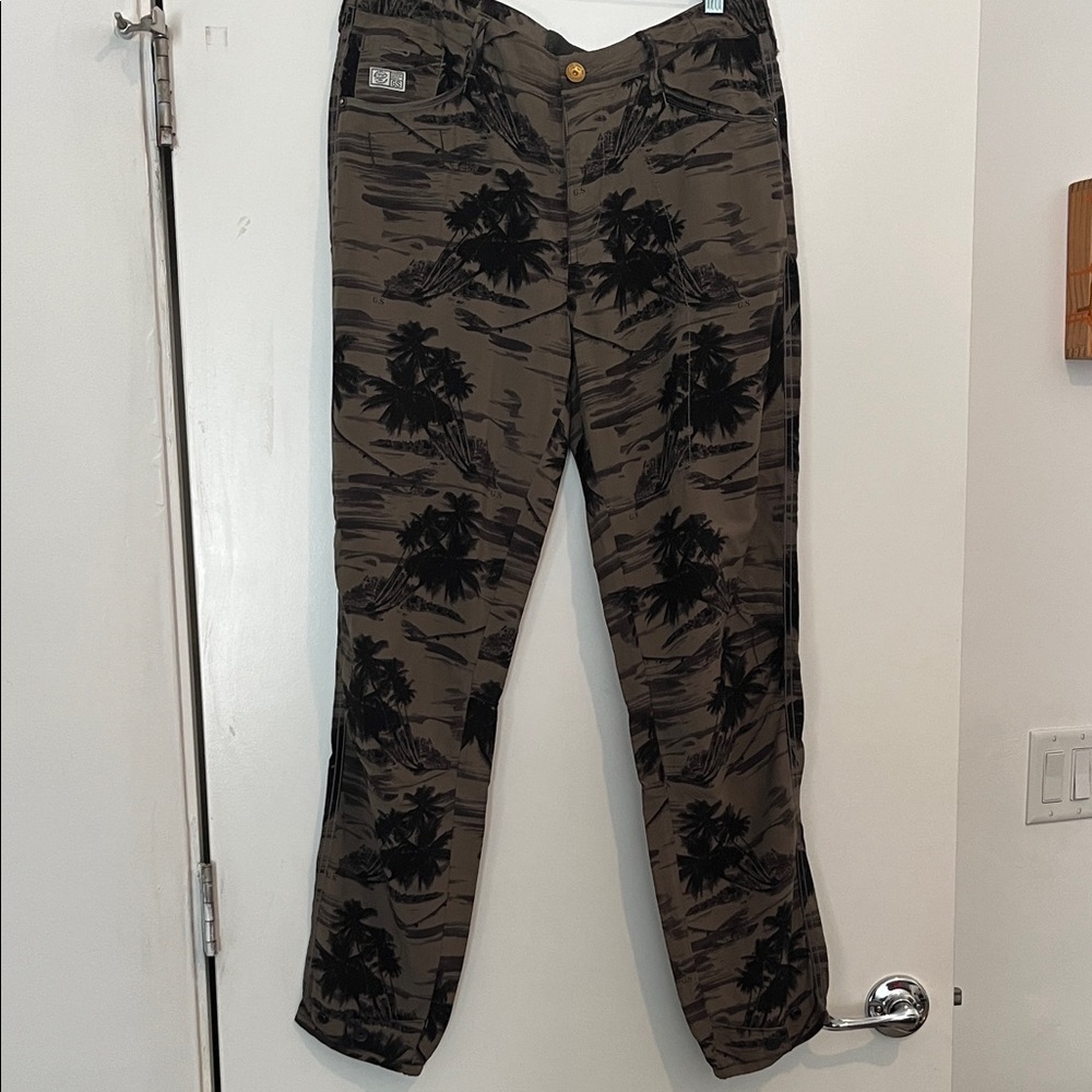 G-star Palm-Print Casual Pants - Olive/Black